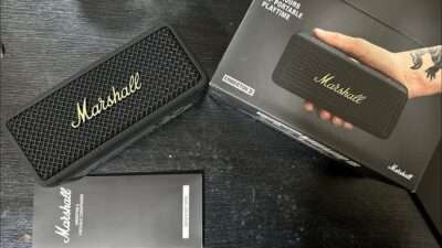 Marshall Emberton II Portable Bluetooth Speaker, Black & Brass - Brand New photo review