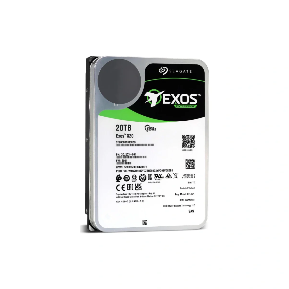 Seagate Exos X20 ST20000NM002D 20TB 7200 RPM 256MB Cache SAS 12Gb/s 3.5" Internal Hard Drive - Image 3