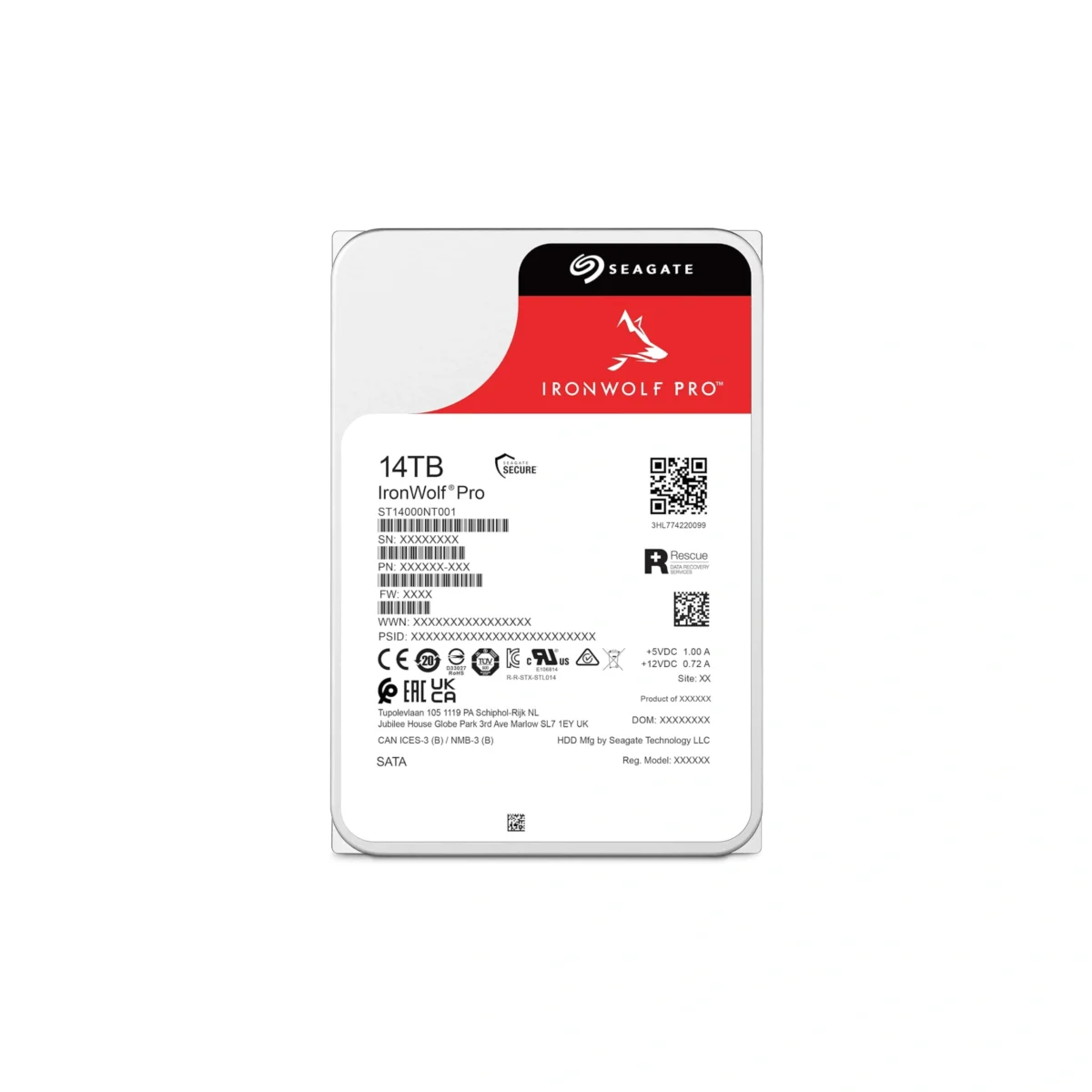 Seagate ST14000NT001 IronWolf Pro, 14 TB, Enterprise NAS Internal HDD –CMR 3.5 Inch, SATA 6 Gb/s, 7,200 RPM, 256 MB Cache for RAID Network Attached Storage - Image 3