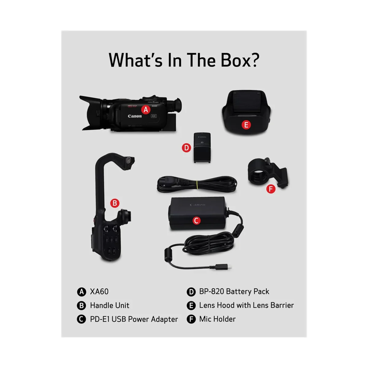 Canon XA60 Professional UHD 4K Camcorder (With Hand Grip) - Image 5