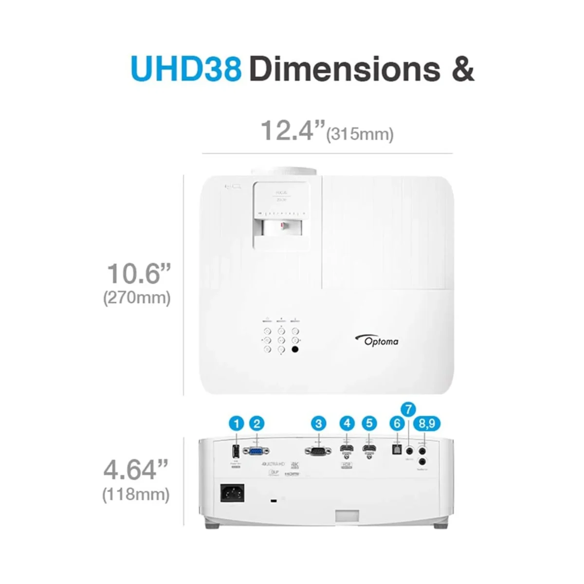 Optoma UHD38 Gaming Projector – 4000 Lumens, Ultra-Fast - Image 5