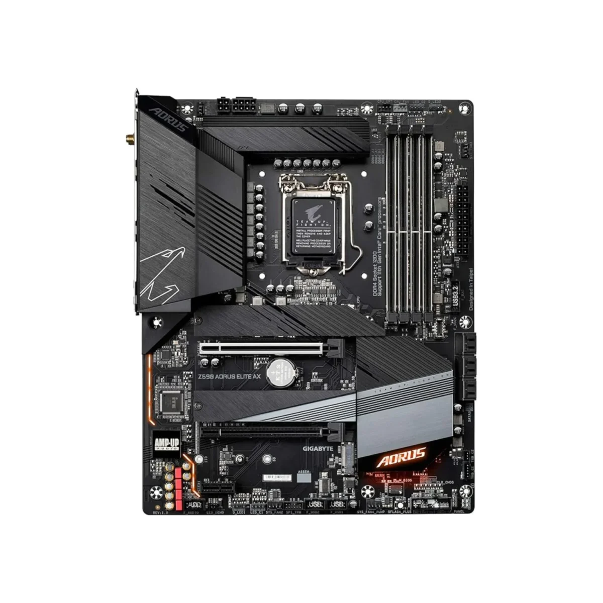 GIGABYTE Z590 AORUS ELITE AX – Intel LGA1200 ATX Motherboard, PCIe 4.0, DDR4, Dual M.2, Wi-Fi 6, USB 3.2 Gen2, RGB Fusion 2.0, 2.5GbE LAN - Image 2