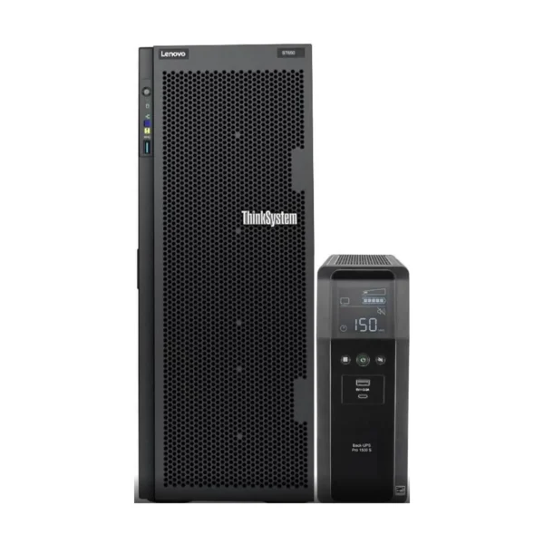 Lenovo ThinkSystem ST650 Tower Server Bundle with UPS Battery Backup, 2 x Intel Xeon Silver 4309Y, 128GB DDR4, 2TB SSD, 24TB HDD, RAID, Matrox G200