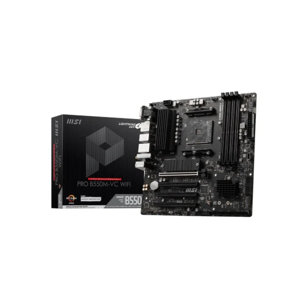 MSI PRO B550M-VC WiFi – Micro-ATX Motherboard with AMD B550 Chipset, Wi-Fi 6, PCIe 4.0, and Ryzen 5000 Series Support