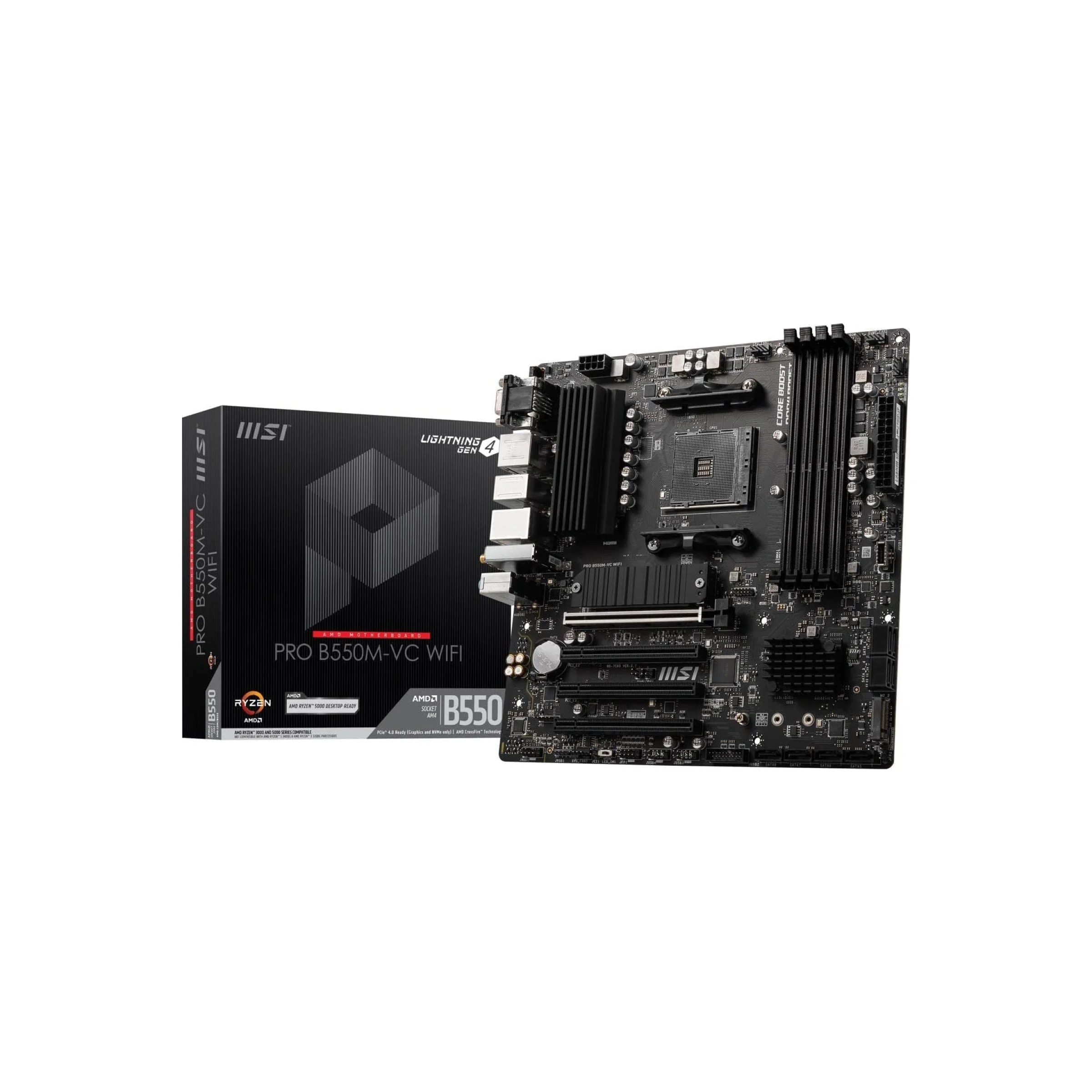 1 MSI PRO B550M-VC WiFi – Micro-ATX Motherboard with AMD B550 Chipset, Wi-Fi 6, PCIe 4.0, and Ryzen 5000 Series Support - Image 1