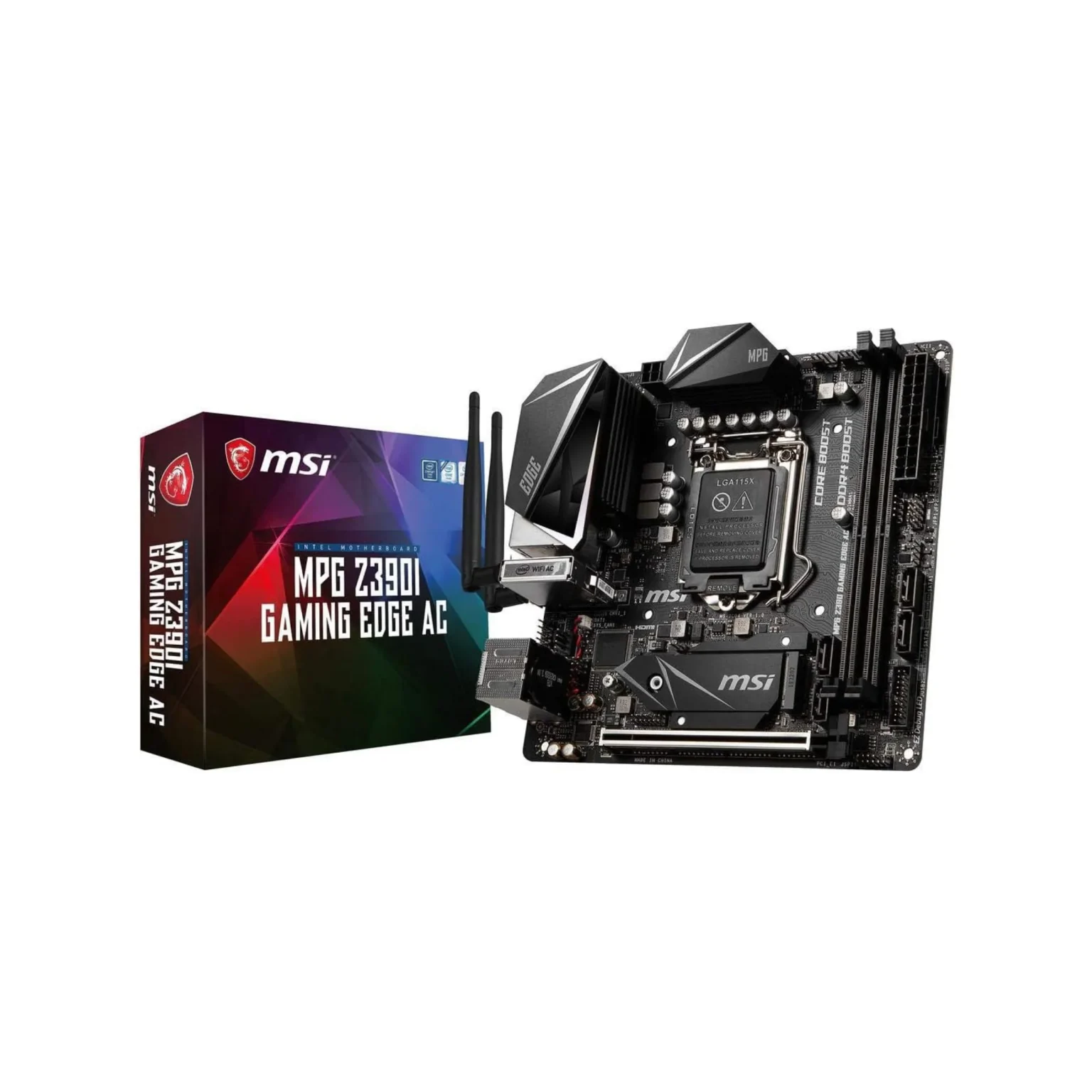 1 MSI MPG Z390I Gaming Edge AC – Mini-ITX Gaming Motherboard with Intel Z390 Chipset, Wi-Fi, and RGB Lighting - Image 1