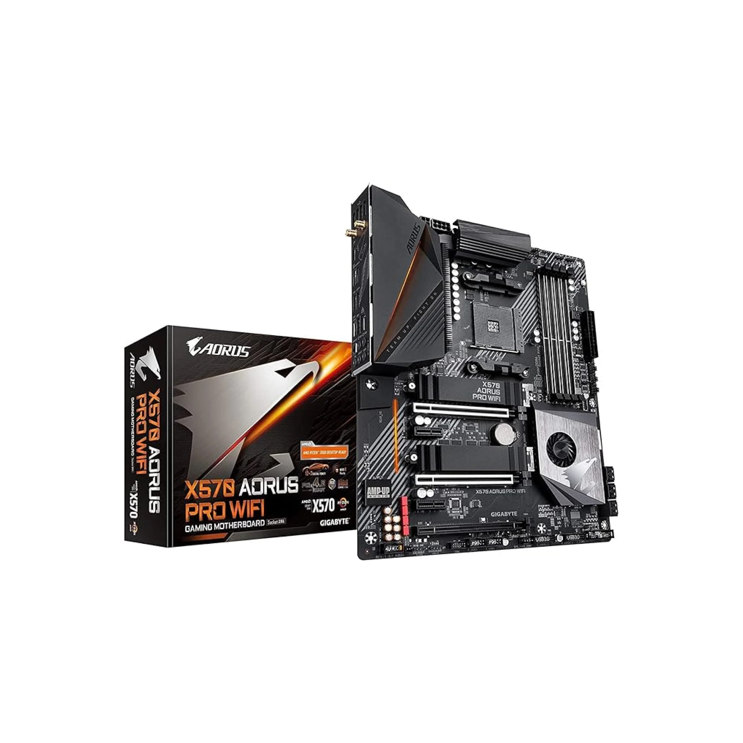 1 GIGABYTE X570 AORUS PRO – AMD AM4, ATX Motherboard with PCIe 4.0, Dual M.2, Wi-Fi, RGB Fusion, and Advanced Thermal Design - Image 1