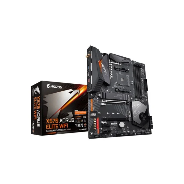 GIGABYTE X570 AORUS ELITE – AMD AM4 ATX Motherboard, PCIe 4.0, DDR4, Dual M.2, USB 3.2 Gen2, 1GbE LAN