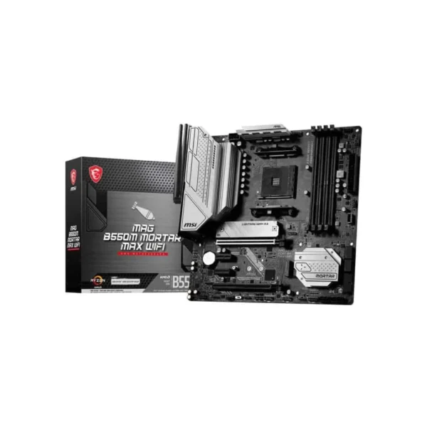 MSI MAG B550M Mortar Max WiFi – Micro ATX Motherboard with AMD B550 Chipset, DDR4 Support, and Integrated Wi-Fi