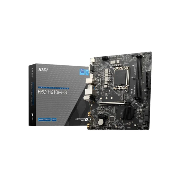 MSI PRO H610M-G – Micro ATX Motherboard with Intel H610 Chipset, DDR4 Support, and Enhanced Connectivity