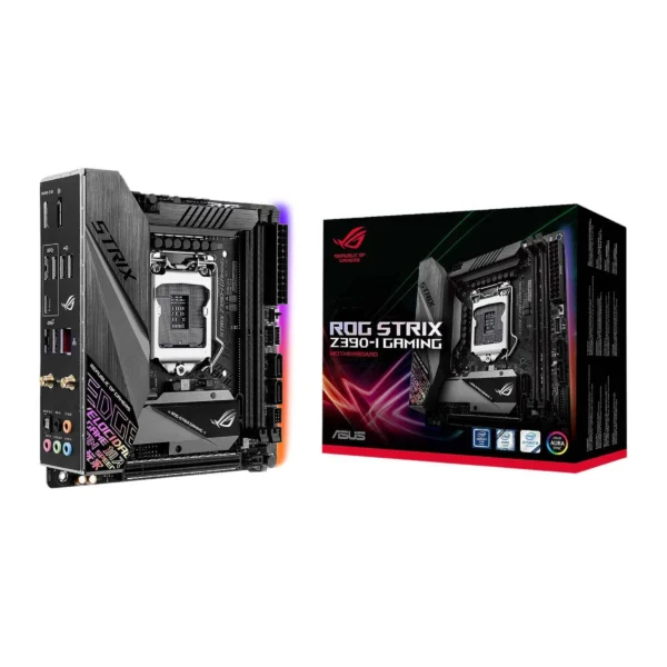 ASUS ROG Strix Z390-I Gaming Motherboard LGA1151 (Intel 8th and 9th Gen) Mini ITX (mITX) DDR4 DP HDMI M.2 USB 3.1 Gen2 Onboard 802.11 ac Wi-Fi