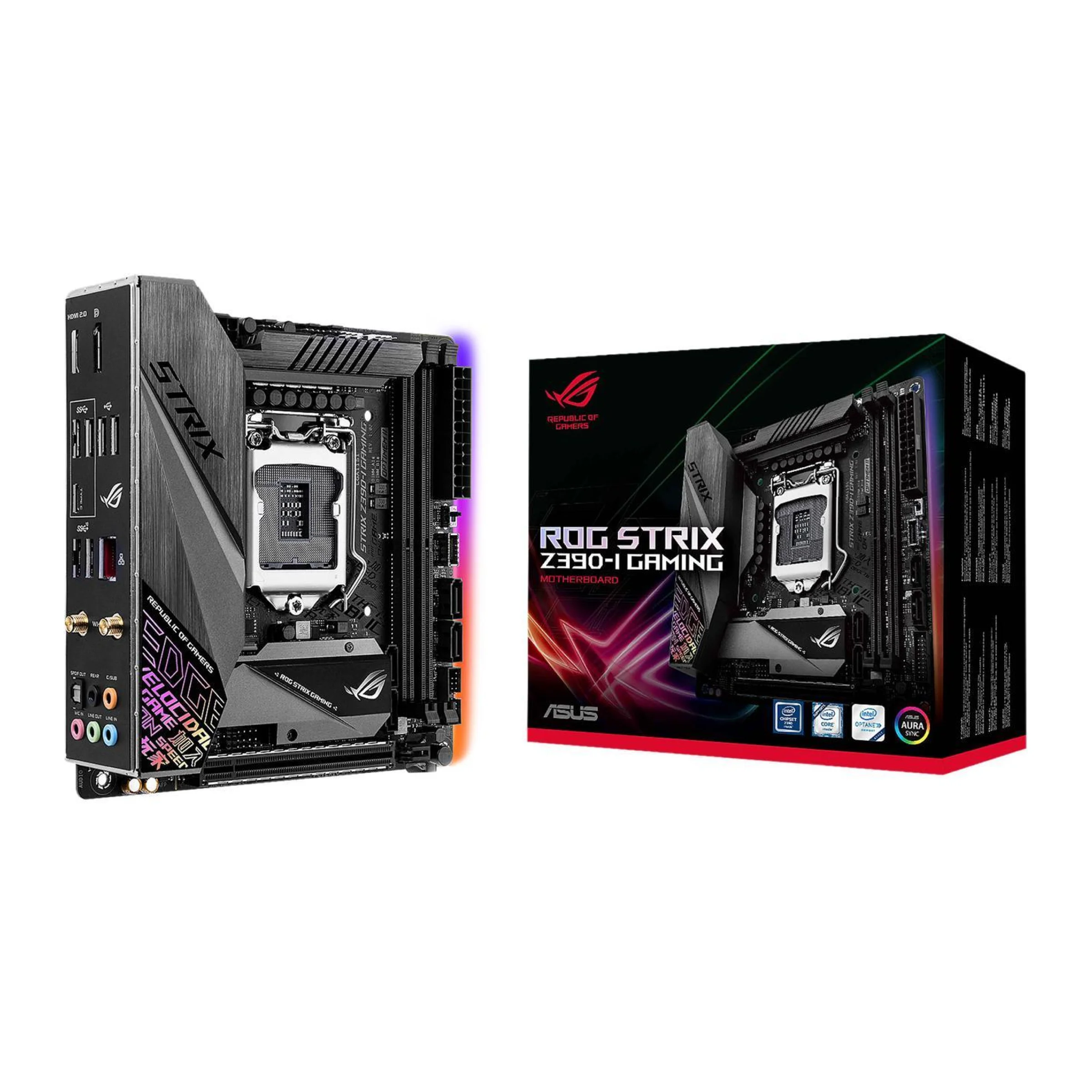 1 ASUS ROG Strix Z390-I Gaming Motherboard LGA1151 (Intel 8th and 9th Gen) Mini ITX (mITX) DDR4 DP HDMI M.2 USB 3.1 Gen2 Onboard 802.11 ac Wi-Fi - Image 1