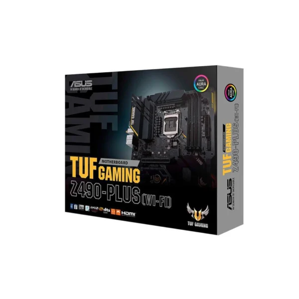 ASUS TUF Gaming Z490-PLUS WiFi ATX Motherboard, LGA1200, Dual M.2, WiFi 6, USB-C, 1Gb LAN, Aura Sync