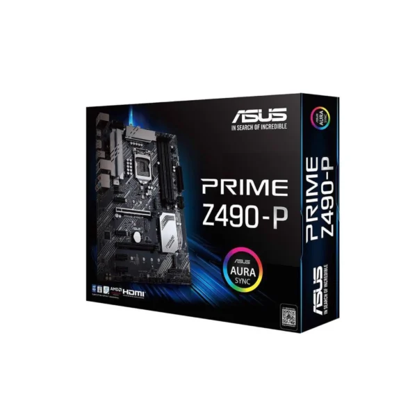 ASUS Prime Z490-P ATX LGA1200 Motherboard, Dual M.2, DDR4 4600, USB 3.2 Gen2, Thunderbolt 3, Aura Sync