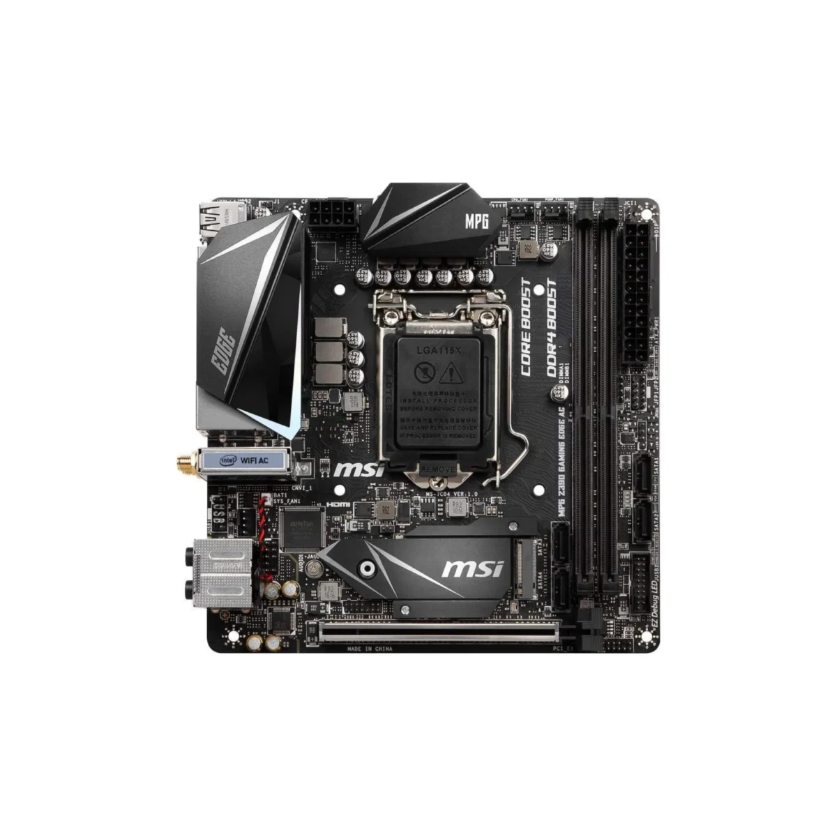 MSI MPG Z390I Gaming Edge AC – Mini-ITX Gaming Motherboard with Intel Z390 Chipset, Wi-Fi, and RGB Lighting - Image 2