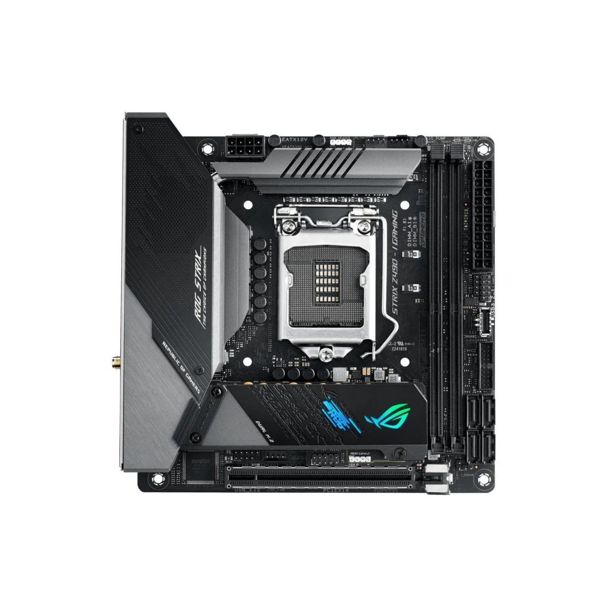ASUS ROG Strix Z490-I Gaming Mini-ITX Motherboard, LGA1200, WiFi 6, DDR4 4800, 2.5Gb LAN, USB-C, HDMI 2.0a, Aura Sync - Image 2