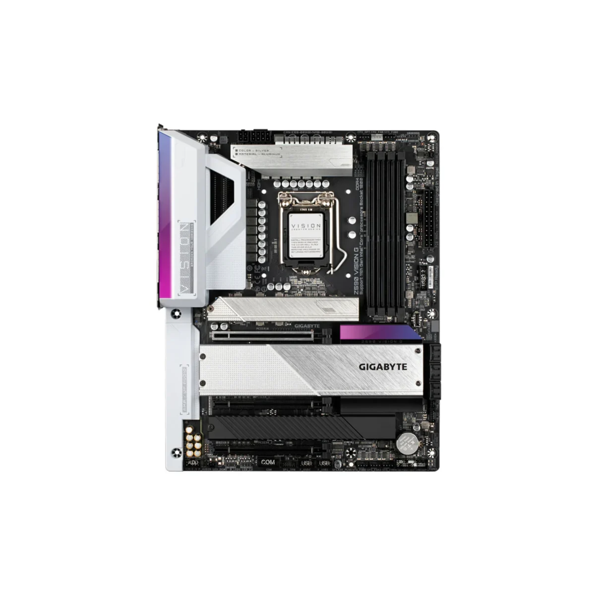 GIGABYTE Z590 VISION G – Intel LGA 1200 ATX Motherboard, PCIe 4.0, Dual M.2 Slots, DDR4 5333 MHz, USB 3.2 Gen2x2, Thunderbolt 4 Ready, 2.5GbE LAN - Image 3