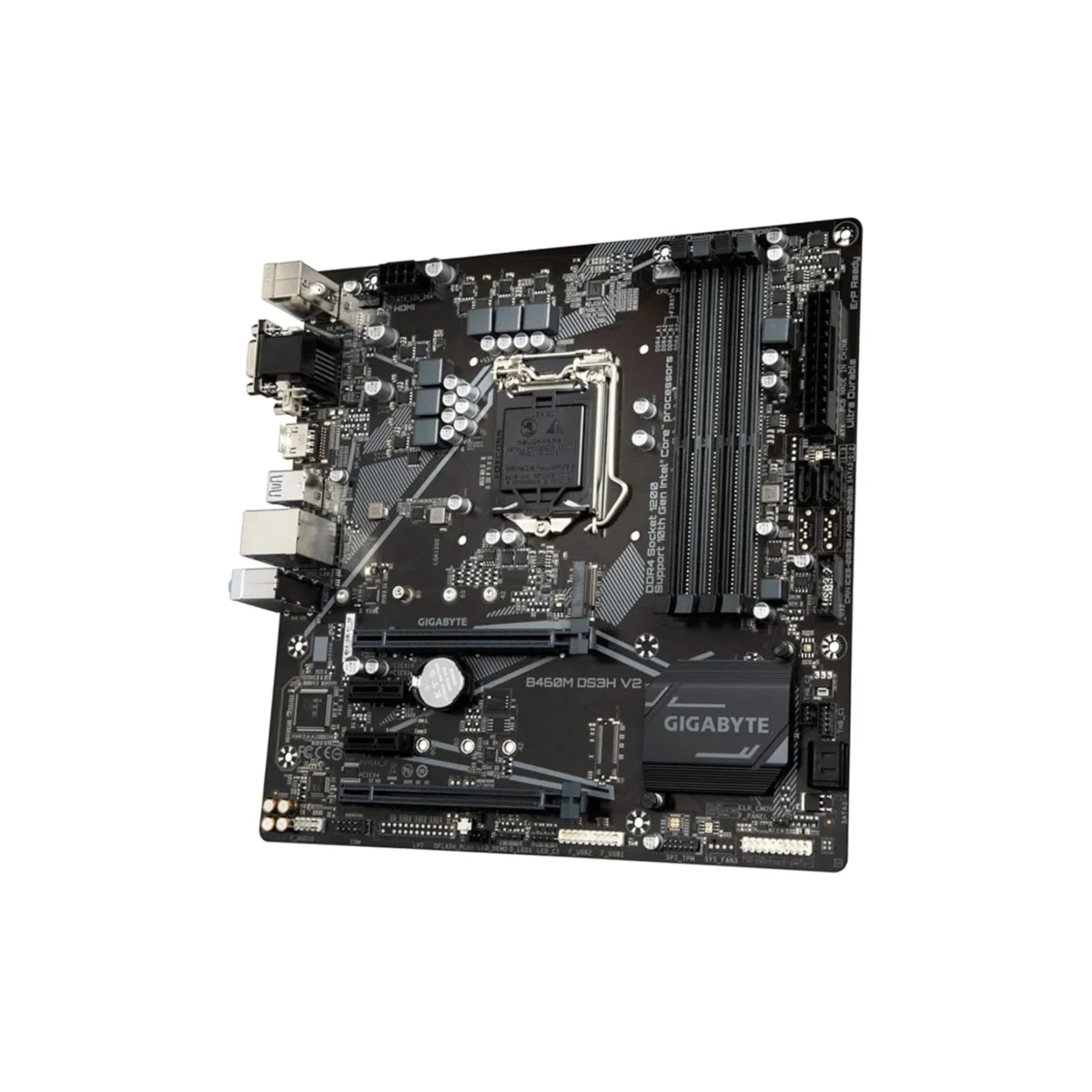 Gigabyte B460M DS3H V2 – Intel LGA1200 Micro-ATX Motherboard, Dual M.2 Slots, PCIe 3.0, 4x DDR4, USB 3.2 Gen1, and Gigabit LAN - Image 3